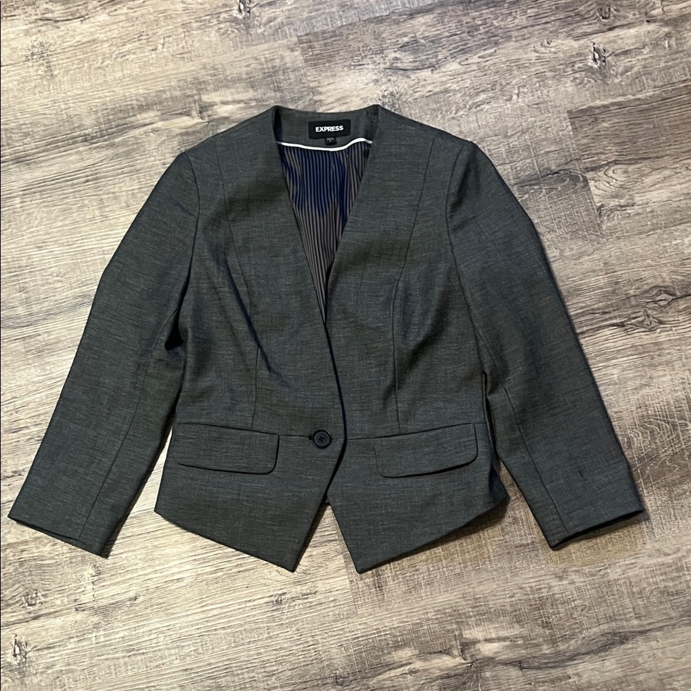 Express Women's Charcoal Suit Jacket